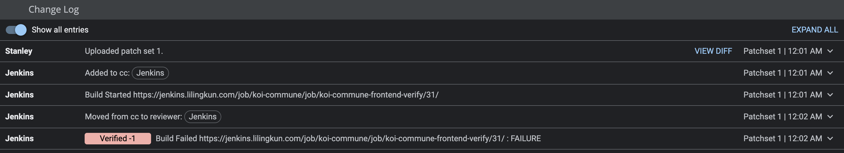 Gerrit 第一次报错